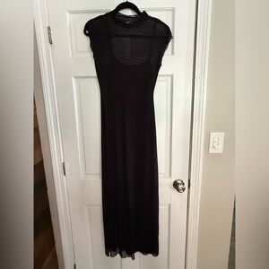 Aqua Black Sheer Maxi Dress